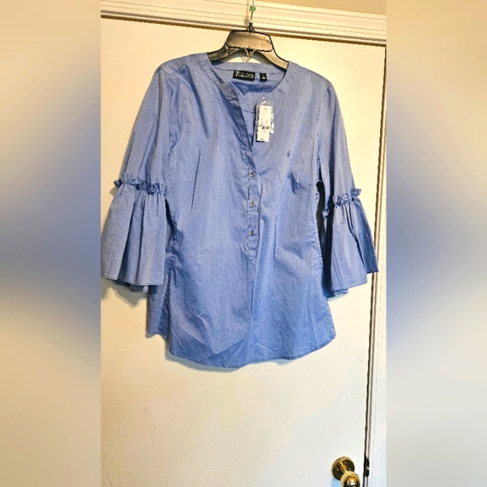 Zara Blue Blouse Elegant and Versatile